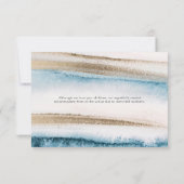 Blauw en goud aquarel RSVP-kaarten Kaart (Achterkant)