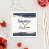 Blauw en goud aquarel servetten (Insitu)