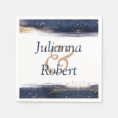 Blauw en goud aquarel servetten (Voorkant)