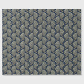 Blauw en Goud Art Deco Peacock Cadeaupapier (Vlak)