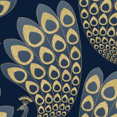 Blauw en Goud Art Deco Peacock Cadeaupapier