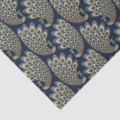 Blauw en Goud Art Deco Peacock Decoupage Tissuepapier (Detail)