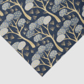 Blauw en Goud Art Deco Pijnbomen Decoupage Tissuepapier (Detail)