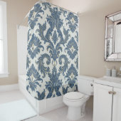  Blauw en Goud Barok Damask Douchegordijn (In situ)