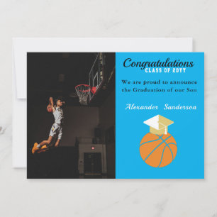 Blauw en Goud Basketbal afstudeeraankondiging Aankondiging
