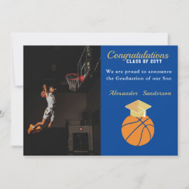 Blauw en Goud Basketbal afstudeeraankondiging Aankondiging