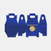 Blauw en Goud  Basketbal Favor Boxes Bedankdoosjes (Uitgevouwen)
