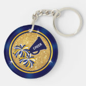 Blauw en goud, bedankt cadeautje voor de klokkever sleutelhanger (Achterkant)