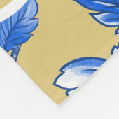  Blauw en Goud Bloemen Chinoiserie Fleece Deken (Hoek)