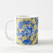 Blauw en Goud Bloemen Chinoiserie Koffiemok (Links)