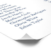 Blauw en Goud Bloemen Trouwstoel Grafiek Poster (Hoek)