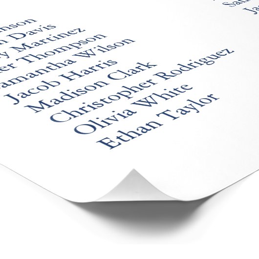 Blauw en Goud Bloemen Trouwstoel Grafiek Poster (Hoek)