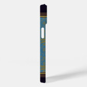 Blauw en goud bloempatroon Case-Mate iPhone case (Achterkant / Rechts)
