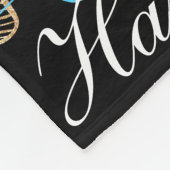 Blauw en Goud Bloempatroon Voeg Jouw namen toe Fleece Deken (Hoek)