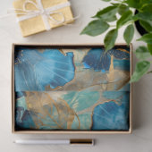 Blauw en Goud Botanisch Trouwdecor Decoupage Tissuepapier (Geschenk)