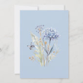 Blauw en Goud Botanische 18e verjaardag Uitnodigin Kaart (Achterkant)