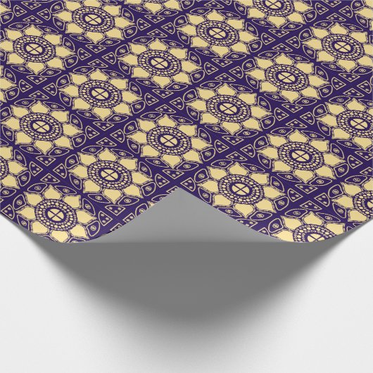 Blauw en goud cadeaupapier (Hoek)