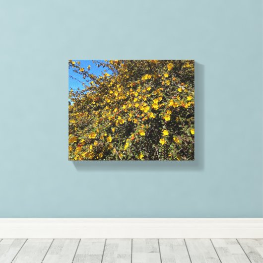 Blauw en goud canvas afdruk (Insitu (Houten vloer))