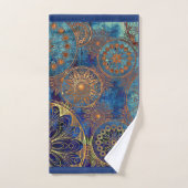 Blauw en Goud Celestial Badhanddoek Set Custom Bad Handdoek (Handdoek)