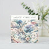 Blauw en Goud Celestial Moon Dream Catcher Bruilof Kaart (Staand voorkant)