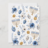 Blauw en goud Chanoeka-feest Kaart (Achterkant)
