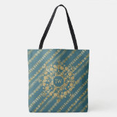 Blauw en goud chic fun tas (Voorkant)