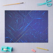 Blauw en Goud Circuit Patroon Tissuepapier (Craft)
