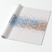 Blauw en Goud Confetti inpakpapier (Uitgerold)