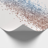 Blauw en Goud Confetti inpakpapier (Hoek)