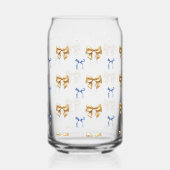 Blauw en Goud Coquette Bow Drinkware Set Blikvorm Glas (Rechts)