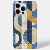 Blauw en Goud Curven - Artistieke Geometrische Ele Case-Mate iPhone Case (Achterkant)