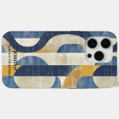 Blauw en Goud Curven - Artistieke Geometrische Ele Case-Mate iPhone Case (Achterkant (horizontaal))