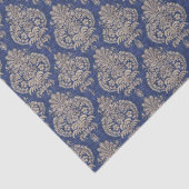 Blauw en Goud Damask Tissue Paper Tissuepapier (Detail)