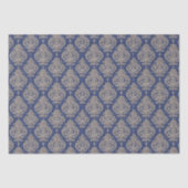 Blauw en Goud Damask Tissue Paper Tissuepapier (Voorkant)