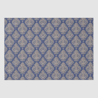 Blauw en Goud Damask Tissue Paper Tissuepapier