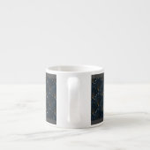 Blauw En Goud Deco Patroon Espresso Kop (Achterkant)