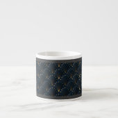 Blauw En Goud Deco Patroon Espresso Kop (Voorkant)