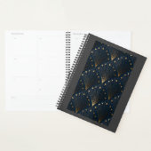 Blauw En Goud Deco Patroon Planner (Display)