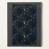Blauw En Goud Deco Patroon Planner (Achterkant)