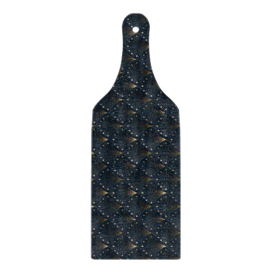 Blauw En Goud Deco Patroon Snijplank (Voorkant)