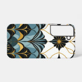 Blauw en goud Deco ventilator Samsung Galaxy hoesj Hoesje (Achterkant horizontaal)