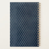 Blauw en Goud Diamant Patroon Dagelijkse Planner (Achterkant)