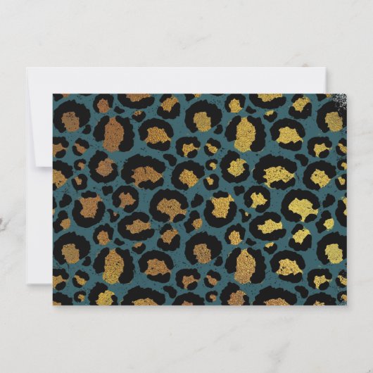 Blauw en Goud Dier Print Notitiekaarten (Achterkant)