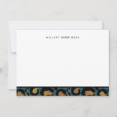 Blauw en Goud Dier Print Notitiekaarten (Voorkant)