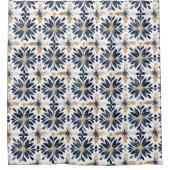 Blauw en goud douchegordijn (Voorkant)