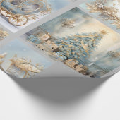 Blauw en goud Elegant inpakpapier (Hoek)