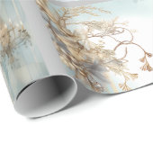 Blauw en goud Elegant inpakpapier (Rol Hoek)