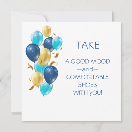 Blauw en goud. Elegant jarig Kaart (Achterkant)