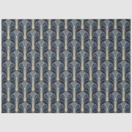 Blauw en Goud Elegante Art Deco Fontein Decoupage Tissuepapier