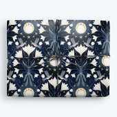 Blauw en Goud Elegante Art Nouveau Hummingbird Maa Cadeaupapier